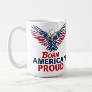 Född Amerikan Stolt Patriotisk Örn Amerikansk Flag Kaffemugg