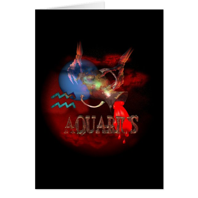 Född Aquarius Valxart för kuslig zodiac Hälsningskort (Framsidan)