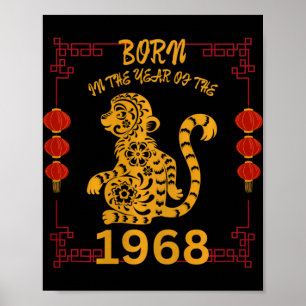 Född år av apan 1968 Chinese New Ye Poster