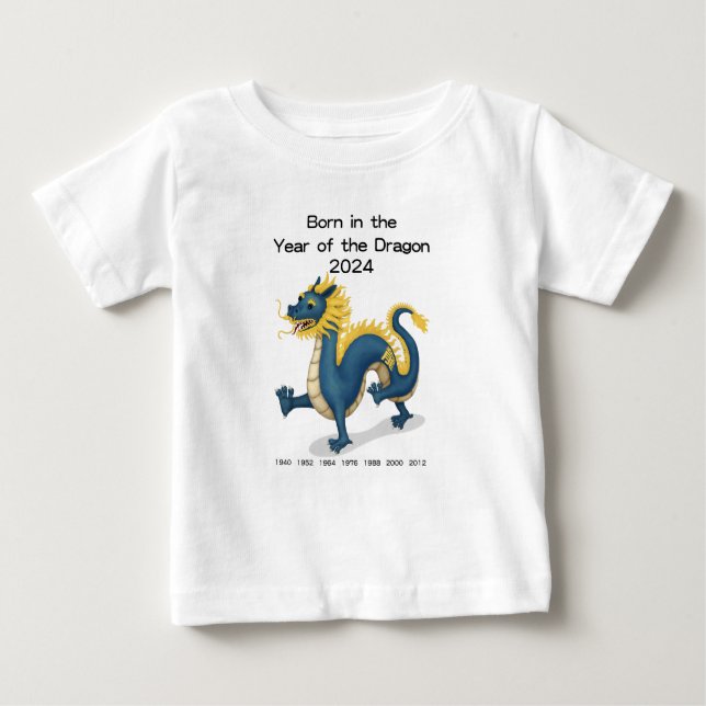 Född år Drakens år 2024 Kinesiska zodiaken T Shirt (Framsida)