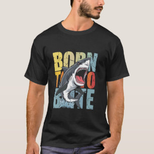 Född att bita Hajattack Grafisk design Pojkar Flic T Shirt