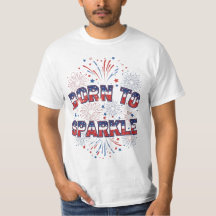 Född att blänka – Patriotisk fyrverkeri T-shirt