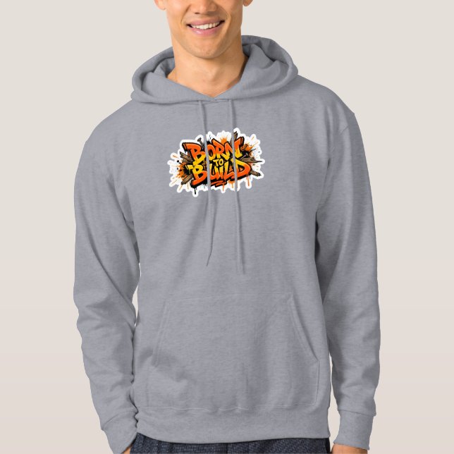 Född Att Bygga Snickare Graffiti Hoodie (Framsida)