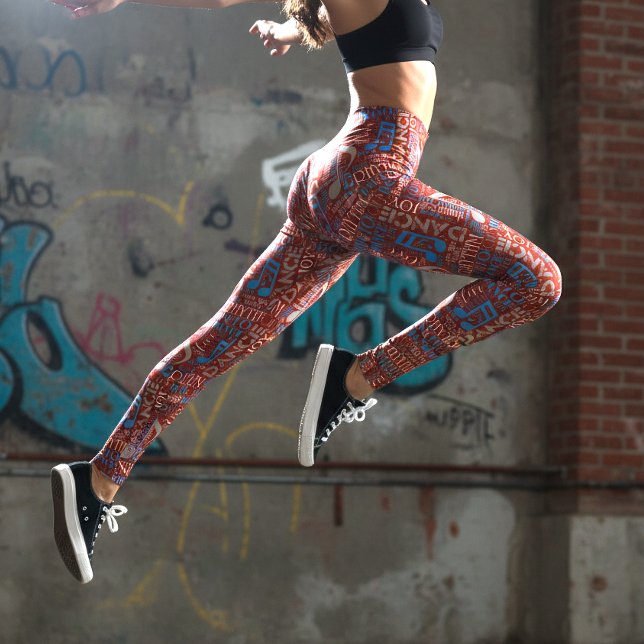 Född att dansa Blå/Vit/Valfri färg ID277 Leggings (Skapare uppladdad)