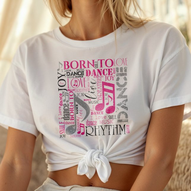 Född att dansa Rosa/Svart ID277 Tee Shirt (Skapare uppladdad)