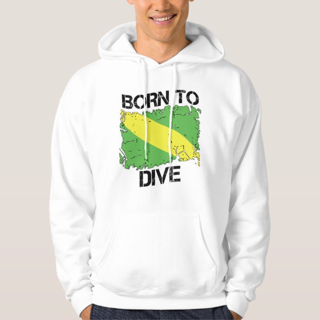 Född att dyka Nitrox Flagga Tröja Hoodie (Framsida)