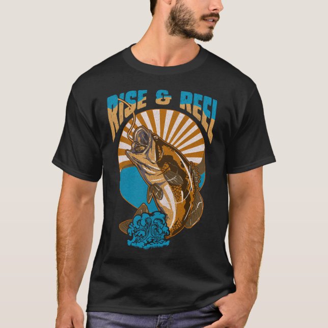 Född att fiska - Mannens evolution T Shirt (Framsida)