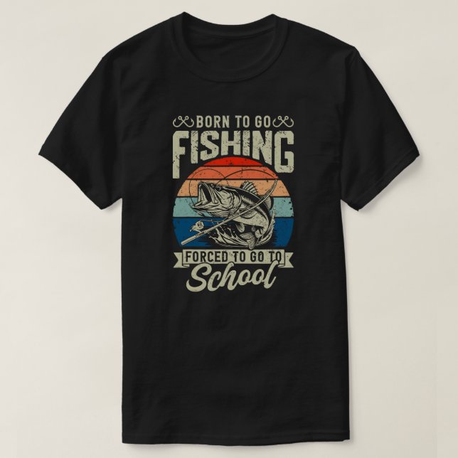 FÖDD ATT FISKA T SHIRT (Design framsida)