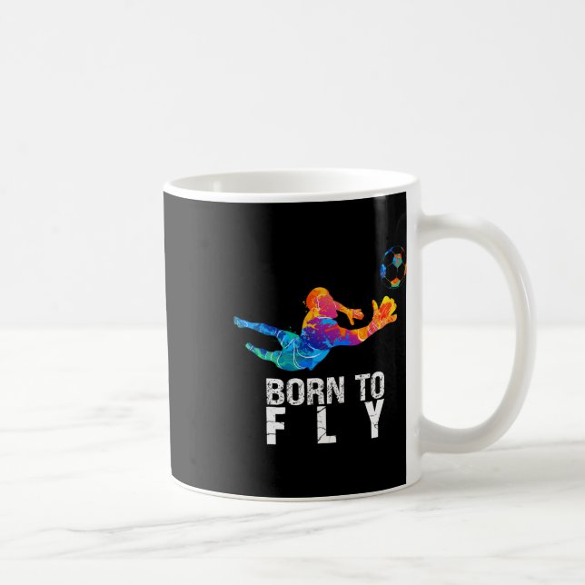 Född att flyga Målvakt Fotboll Roliga målvakter  Kaffemugg (Höger)