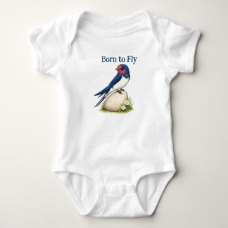 Född att flyga söt sval baby bodysuit t shirt