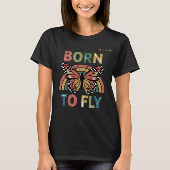 Född att Flyga T Shirt (Framsida)