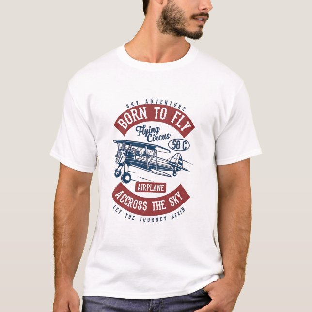 Född att Flyga T Shirt (Framsida)