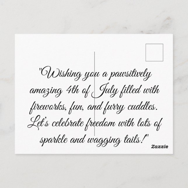 Född att Glänsa – Söt 4 juli platt kort med (Baksida)