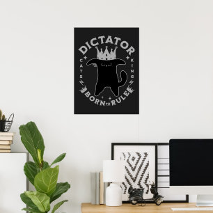Född att härska Rolig kattdesign Poster