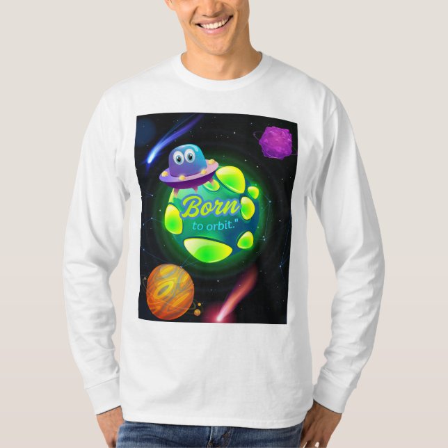 Född att kretsa  t shirt (Framsida)