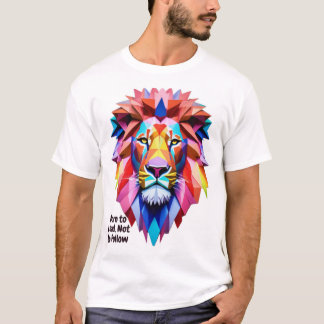 Född att leda inte att följa Lejon Geometrisk T-Sh T Shirt