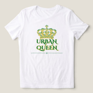 FÖDD ATT LEDA URBAN DROTTNING, Vit Grön Dam T Shirt