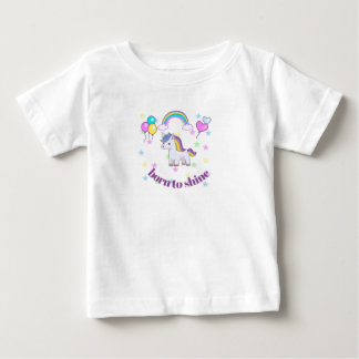 Född att Lysa Enhörning Småbarnströja T Shirt
