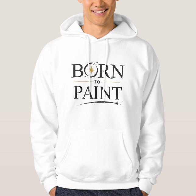 Född att måla hoodie - Personlig (Framsida)