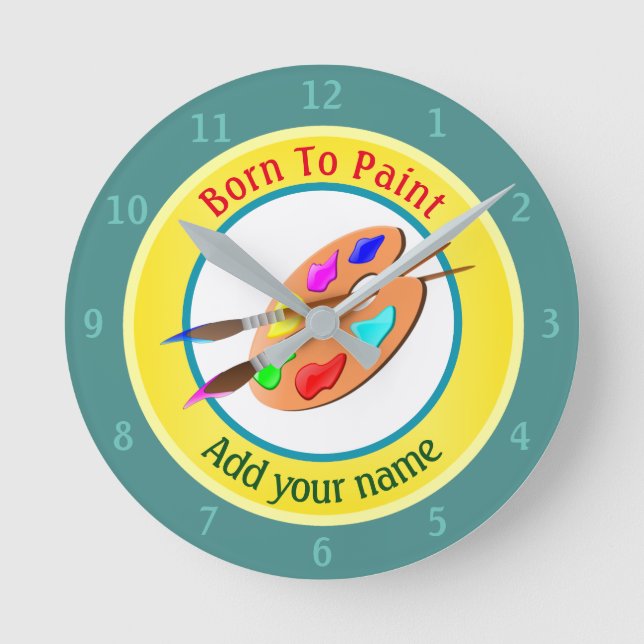 Född att måla personliga rund klocka (Framsida)