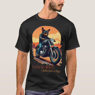 Född att Rida Chihuahua Motorcykel Konsttryck T Shirt