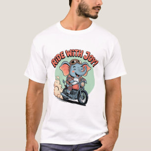Född att rida rolig tatuerad elefant t shirt