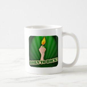 Född att Rocka Ljusare Konsert Tecknad Design Kaffemugg