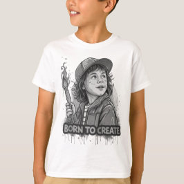 Född att Skapa – Färgglad Graffiti Popkonst T Shirt