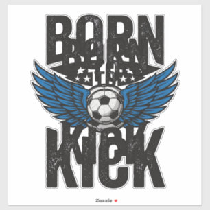 Född Att Sparka Vintage Fotbollströja Design_1 Klistermärken
