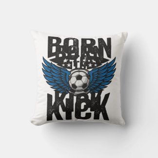 Född Att Sparka Vintage Fotbollströja Design_1 Kudde
