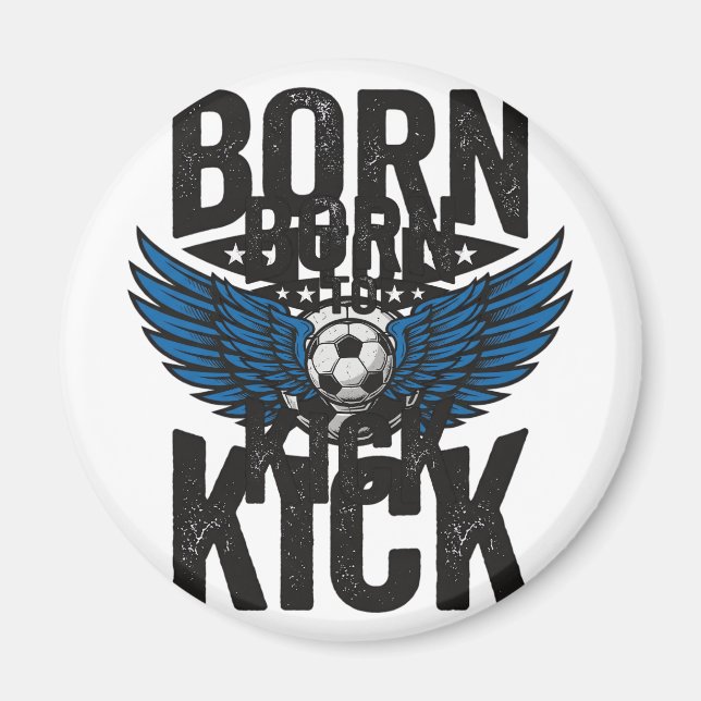 Född Att Sparka Vintage Fotbollströja Design_1 Magnet (Framsidan)