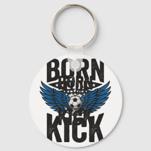 Född Att Sparka Vintage Fotbollströja Design_1 Nyckelring