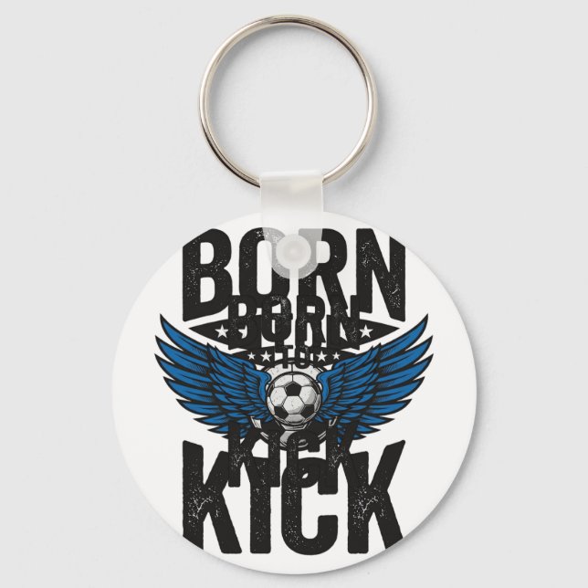 Född Att Sparka Vintage Fotbollströja Design_1 Nyckelring (Framsida)