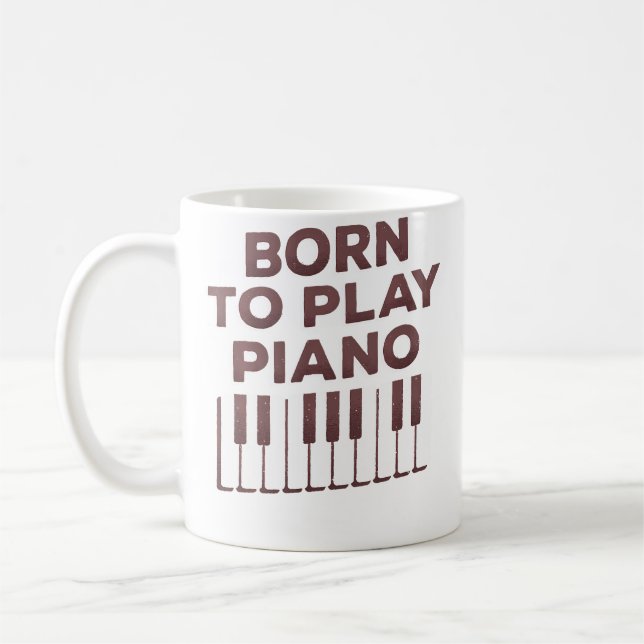 Född att spela piano - Pianofantast Kaffemugg (Vänster)