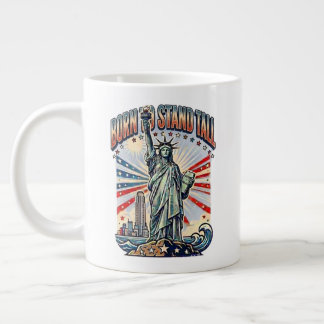 Född att stå stolt patriotisk konst jumbo mugg