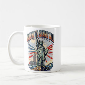 Född att stå stolt patriotisk konst kaffemugg