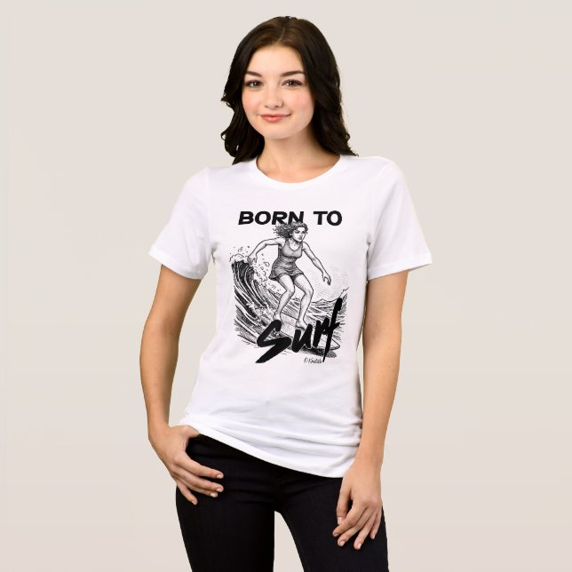 Född att surfa T-shirt (Framsida Full)