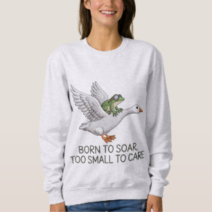 Född att sväva Rolig groda Flygande gås Illustrati T Shirt