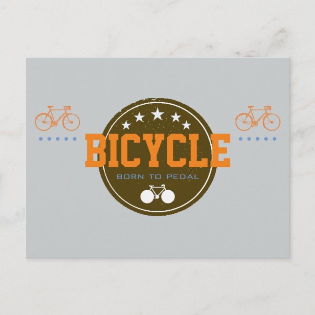 född att trampa cykel-tema vykort (Framsida)