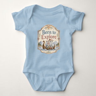 Född att utforska Viking Baby Nursery T Shirt