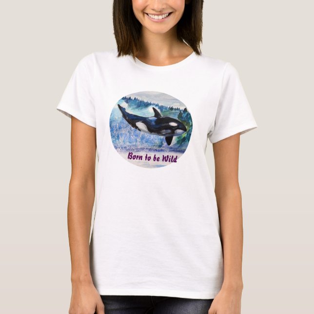 Född att vara vild Orca Art Tank Top, Tee (Framsida)