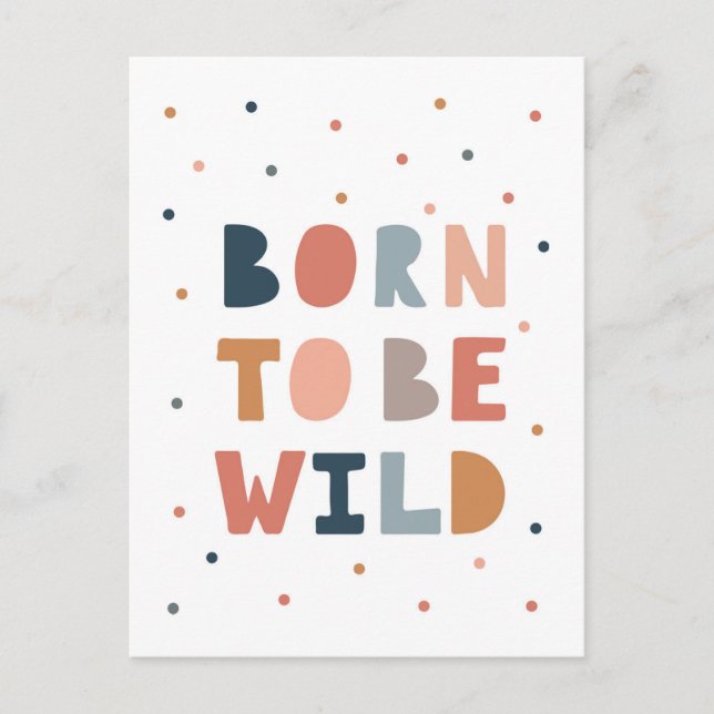 Född att vara vild vykort (Framsida)