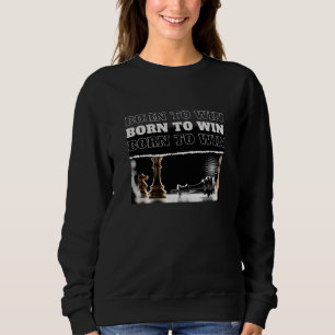 FÖDD ATT VINNA Schackseger Hoodie – Motiverande T Shirt