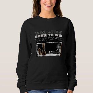 FÖDD ATT VINNA Schackseger Hoodie – Motiverande T Shirt