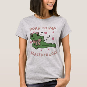 Född att yppa Tvungen att jobba Rolig groda kolleg T Shirt