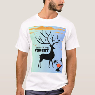 Född av skogen – Mystisk hjort Siluett Natur T Shirt