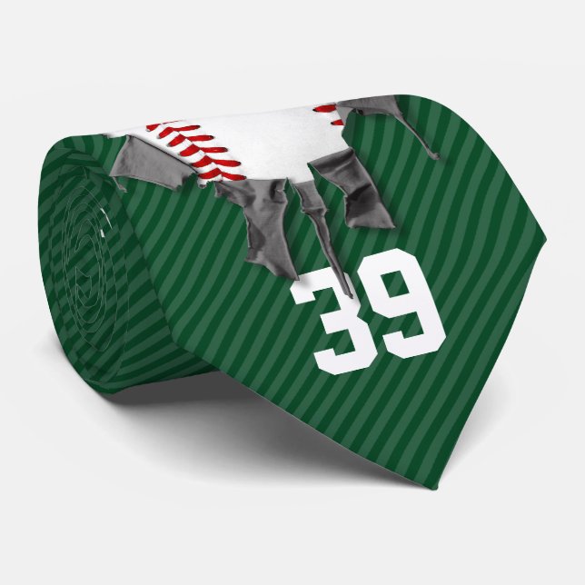 Född Baseball (mörk/personlig) Slips (Rullad)