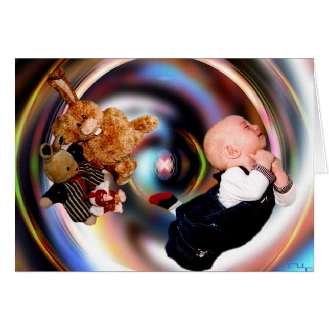 född bebis! hälsningskort (Framsidan Horizontal)