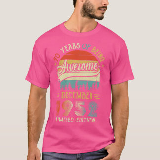Född december 1952 70:e födelsedagen 1952 70 år t shirt