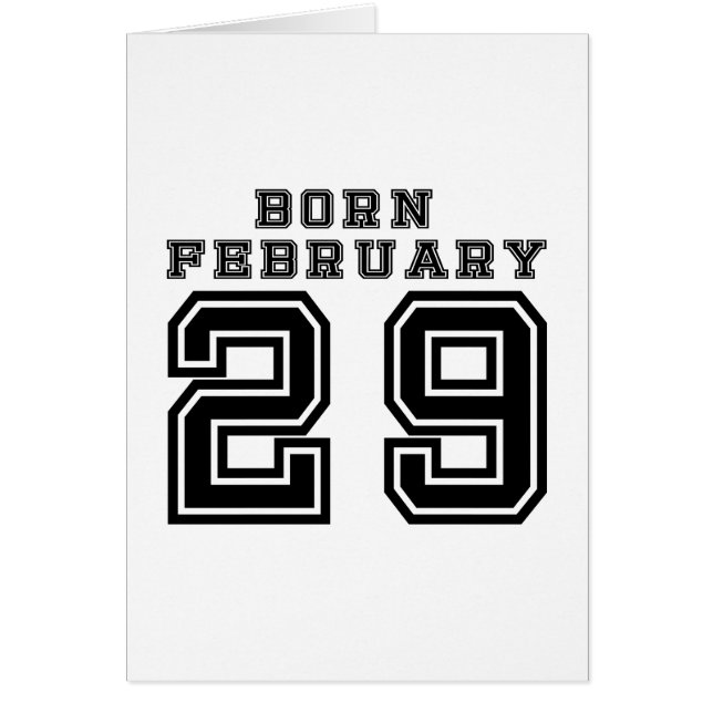 Född den 29 februari hälsningskort (Framsidan)